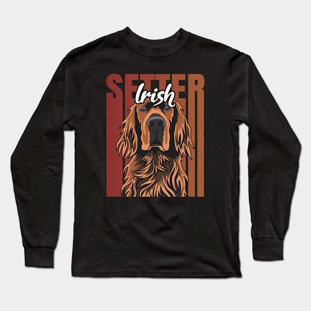 Irish Setter Retro Vibes Long Sleeve T-Shirt by Dogiviate